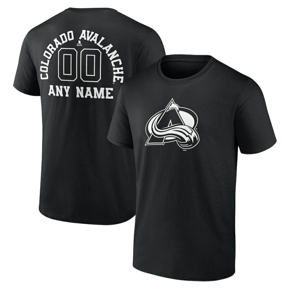 Colorado Avalanche Personalized Name & Number Monochrome T-Shirt Black