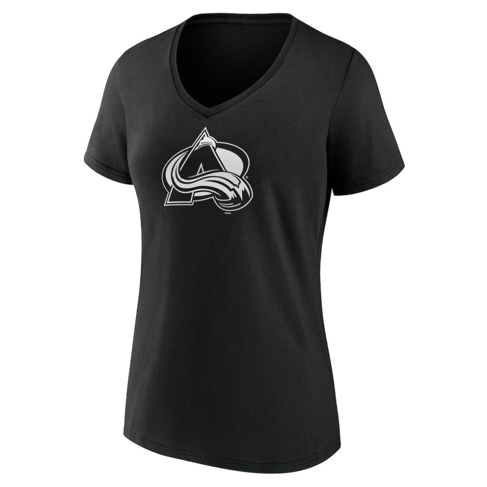 Colorado Avalanche Women's Personalized Name & Number Monochrome V-Neck T-Shirt Black