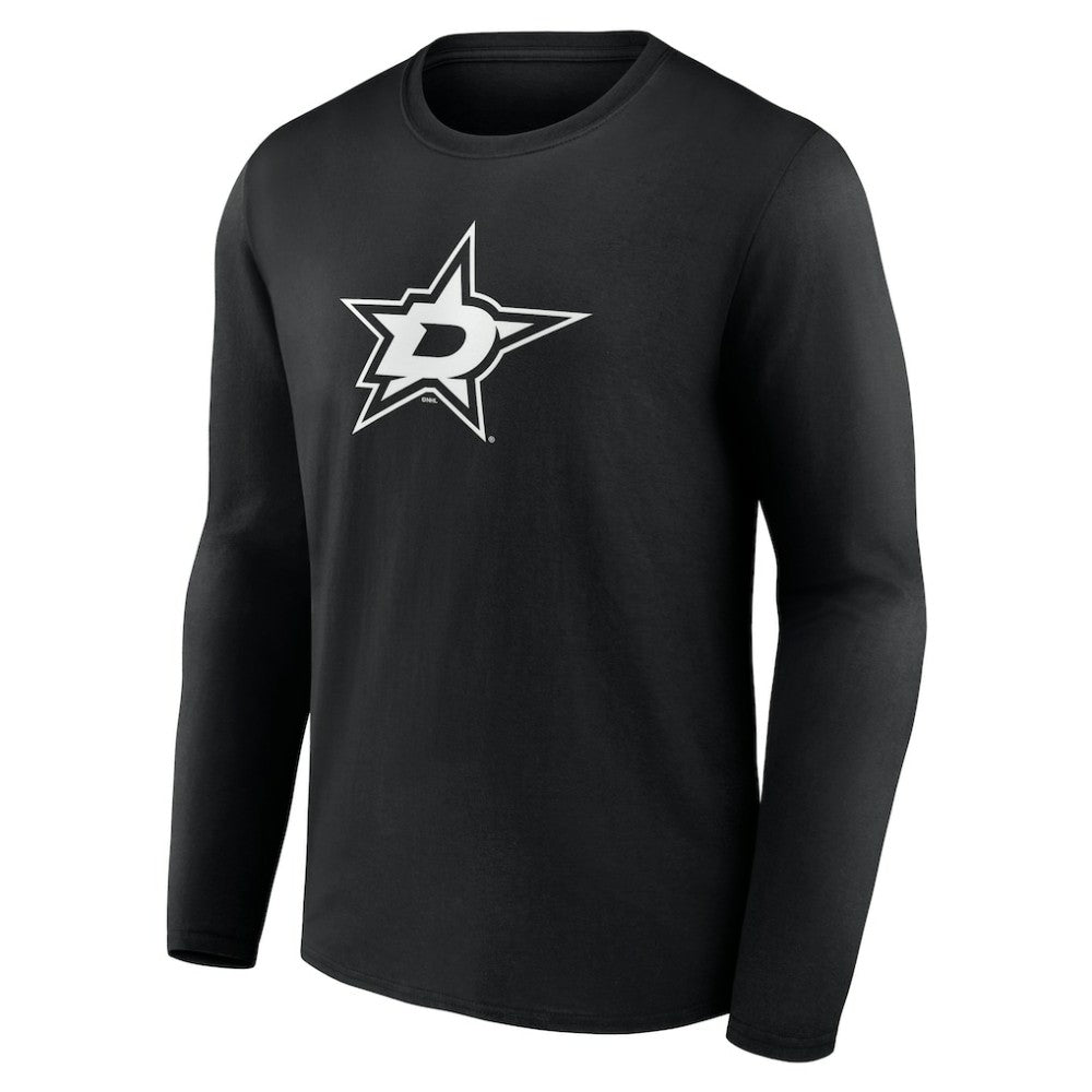 Dallas Stars Personalized Name & Number Monochrome Long Sleeve T-Shirt Black