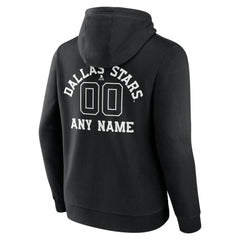 Dallas Stars Personalized Name & Number Monochrome Pullover Hoodie Black