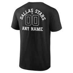 Dallas Stars Personalized Name & Number Monochrome T-Shirt Black