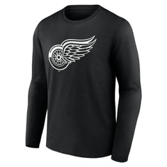 Detroit Red Wings Personalized Name & Number Monochrome Long Sleeve T-Shirt Black