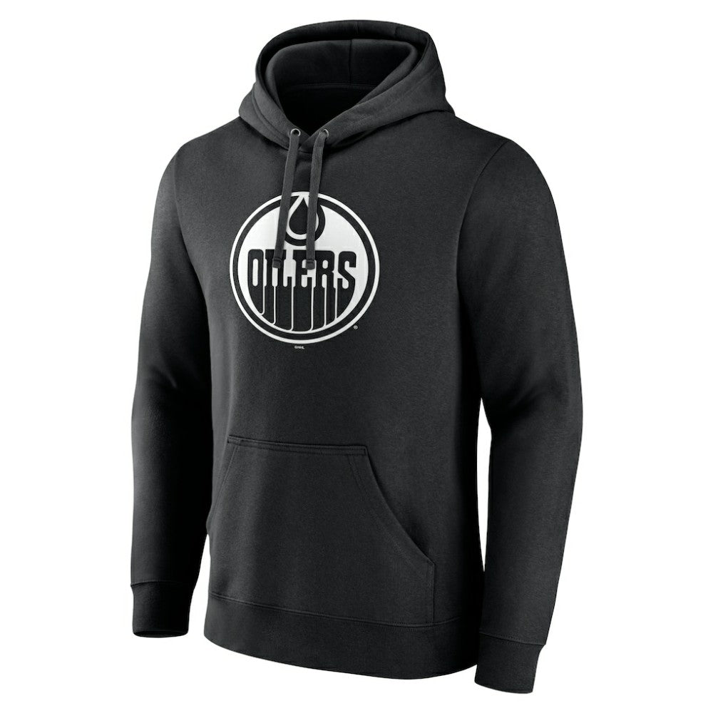 Edmonton Oilers Personalized Name & Number Monochrome Pullover Hoodie Black
