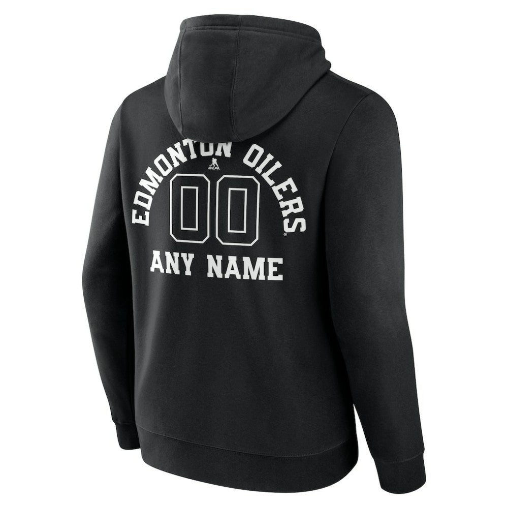 Edmonton Oilers Personalized Name & Number Monochrome Pullover Hoodie Black