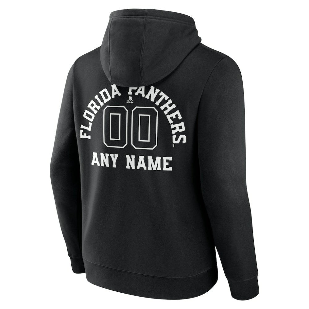 Florida Panthers Personalized Name & Number Monochrome Pullover Hoodie Black