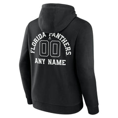Florida Panthers Personalized Name & Number Monochrome Pullover Hoodie Black