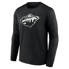 Minnesota Wild Personalized Name & Number Monochrome Long Sleeve T-Shirt Black