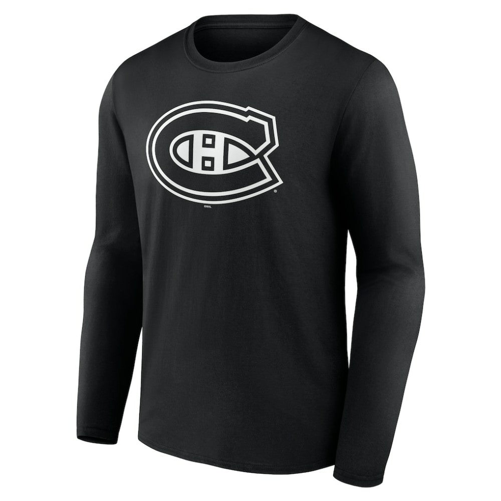 Montreal Canadiens Personalized Name & Number Monochrome Long Sleeve T-Shirt Black
