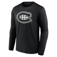 Montreal Canadiens Personalized Name & Number Monochrome Long Sleeve T-Shirt Black