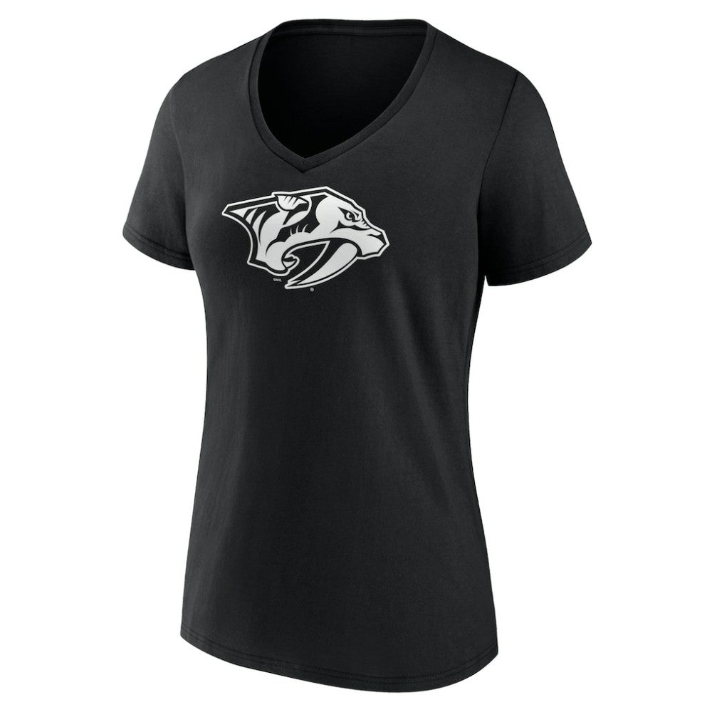 Nashville Predators Women's Personalized Name & Number Monochrome V-Neck T-Shirt Black
