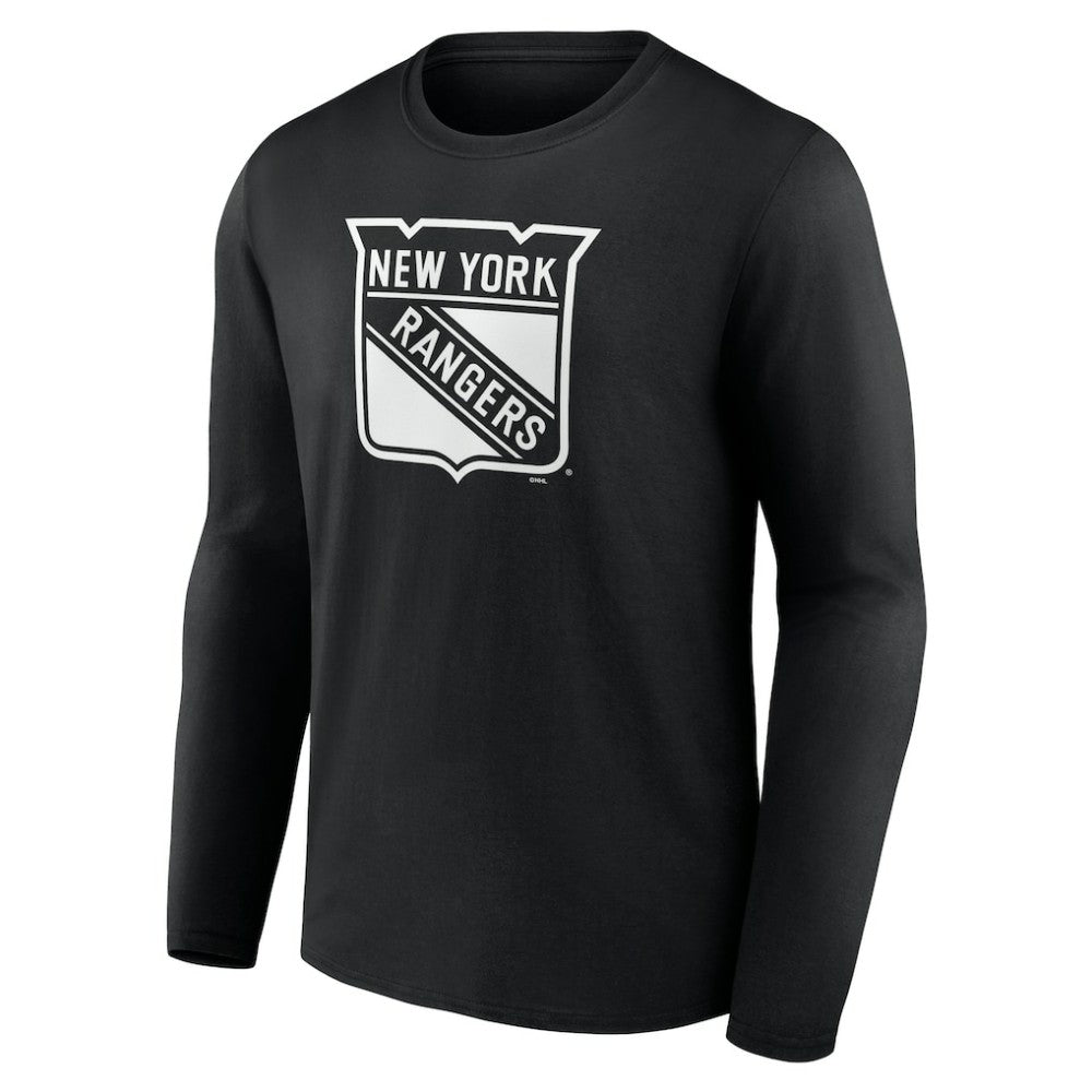 New York Rangers Personalized Name & Number Monochrome Long Sleeve T-Shirt Black