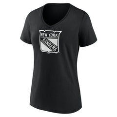 New York Rangers Women's Personalized Name & Number Monochrome V-Neck T-Shirt Black