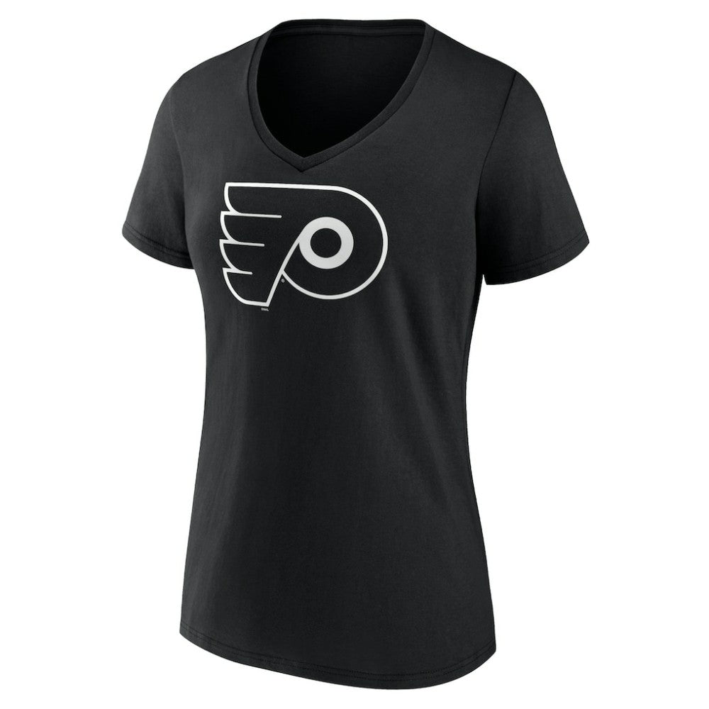 Philadelphia Flyers Women's Personalized Name & Number Monochrome V-Neck T-Shirt Black