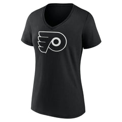 Philadelphia Flyers Women's Personalized Name & Number Monochrome V-Neck T-Shirt Black
