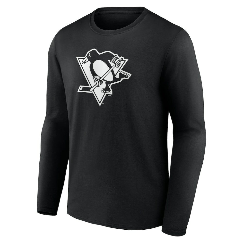 Pittsburgh Penguins Personalized Name & Number Monochrome Long Sleeve T-Shirt Black