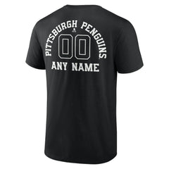 Pittsburgh Penguins Personalized Name & Number Monochrome T-Shirt Black