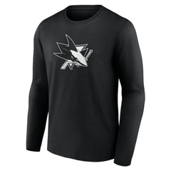 San Jose Sharks Personalized Name & Number Monochrome Long Sleeve T-Shirt Black