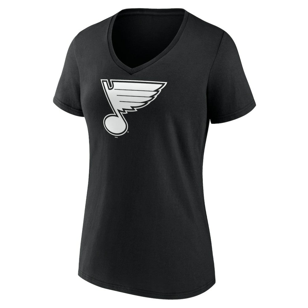 St. Louis Blues Women's Personalized Name & Number Monochrome V-Neck T-Shirt Black