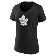 Toronto Maple Leafs Women's Personalized Name & Number Monochrome V-Neck T-Shirt Black