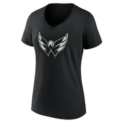 Washington Capitals Women's Personalized Name & Number Monochrome V-Neck T-Shirt Black