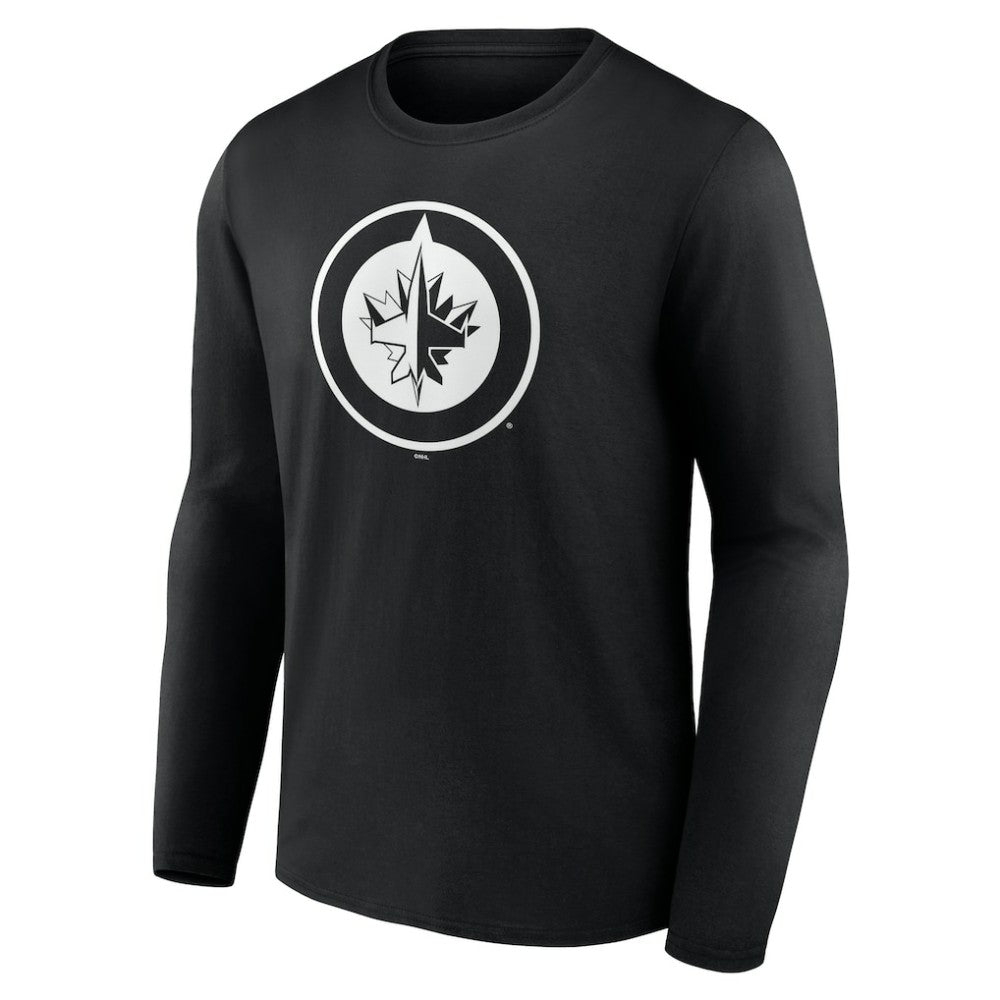 Winnipeg Jets Personalized Name & Number Monochrome Long Sleeve T-Shirt Black