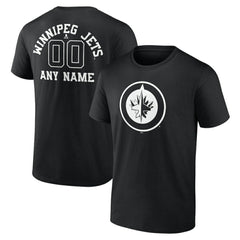 Winnipeg Jets Personalized Name & Number Monochrome T-Shirt Black