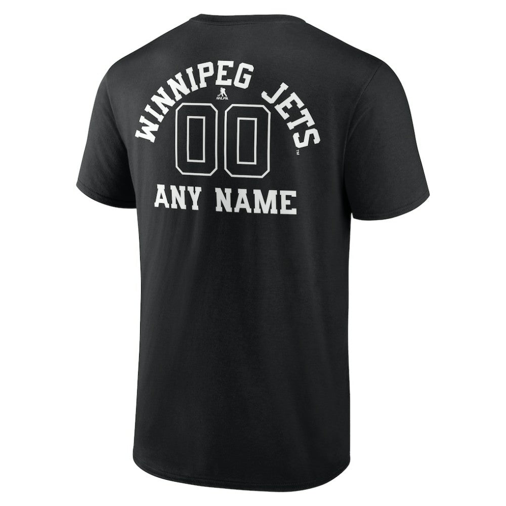 Winnipeg Jets Personalized Name & Number Monochrome T-Shirt Black