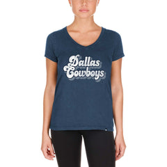 Dallas Cowboys New Era Women's Enzyme Wash Low V-Neck T-Shirt - Navy online