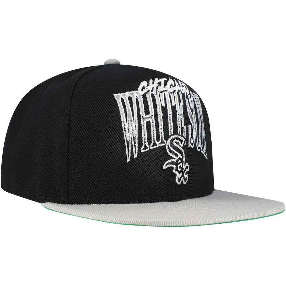Chicago White Sox Rise Up Snapback Hat - Black | Mitchell & Ness