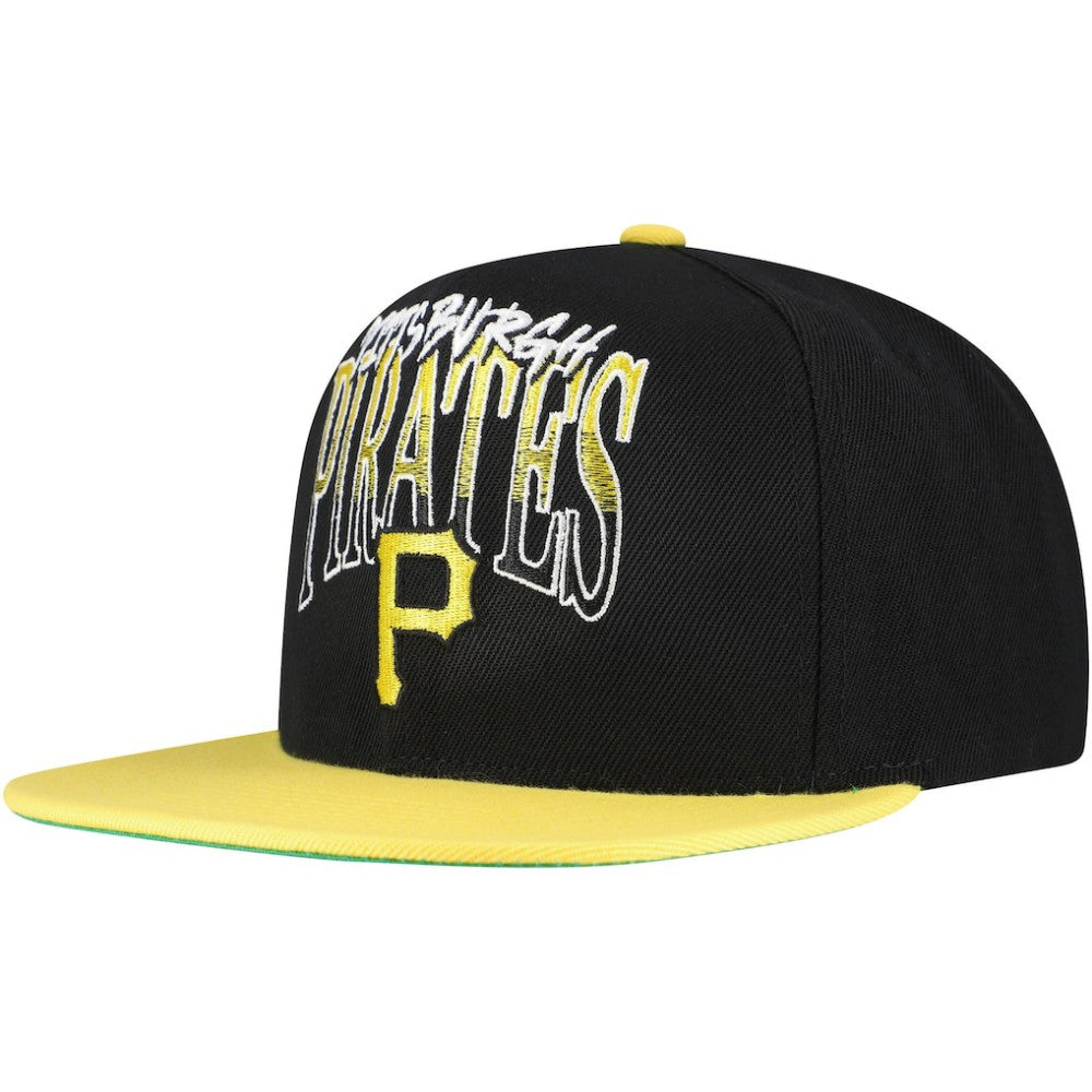 Pittsburgh Pirates Rise Up Snapback Hat - Black | Mitchell & Ness