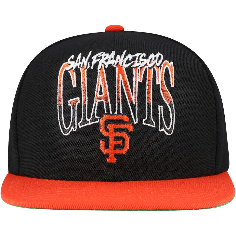 San Francisco Giants Rise Up Snapback Hat - Black | Mitchell & Ness
