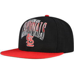 St. Louis Cardinals Rise Up Snapback Hat - Black | Mitchell & Ness