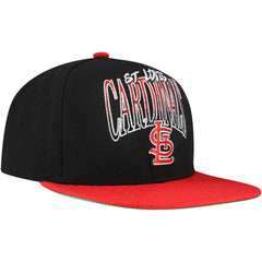 St. Louis Cardinals Rise Up Snapback Hat - Black | Mitchell & Ness
