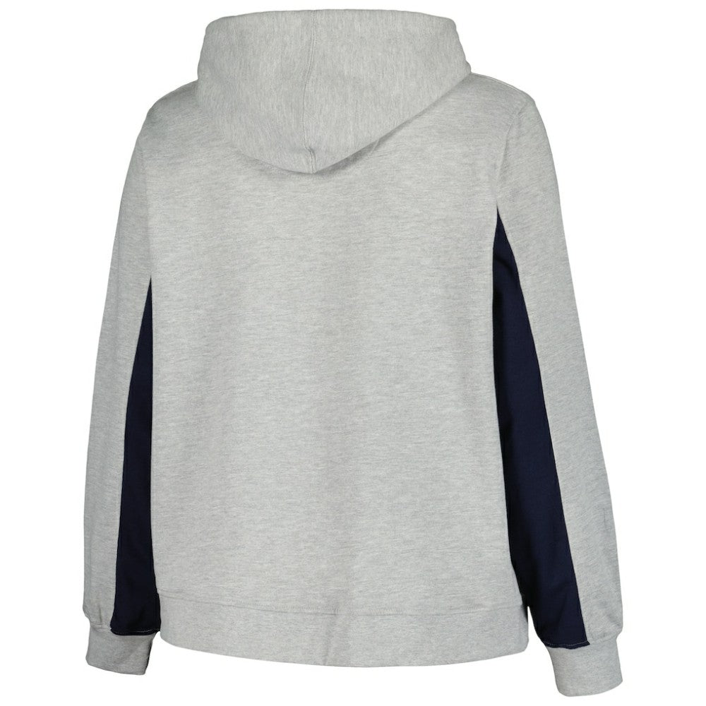 New York Yankees Profile Women's Plus Size Pullover Jersey Hoodie - Heather Gray