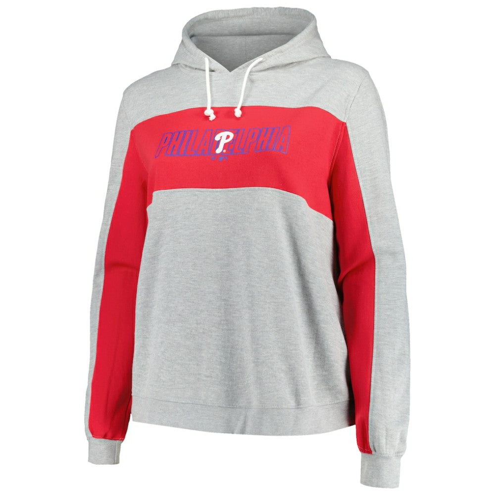 Philadelphia Phillies Profile Women's Plus Size Pullover Jersey Hoodie - Heather Gray