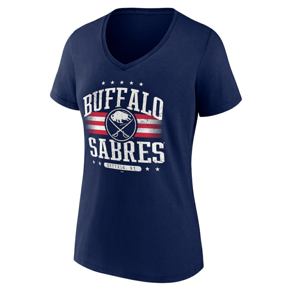 Buffalo Sabres Women's Americana Team V-Neck T-Shirt Navy