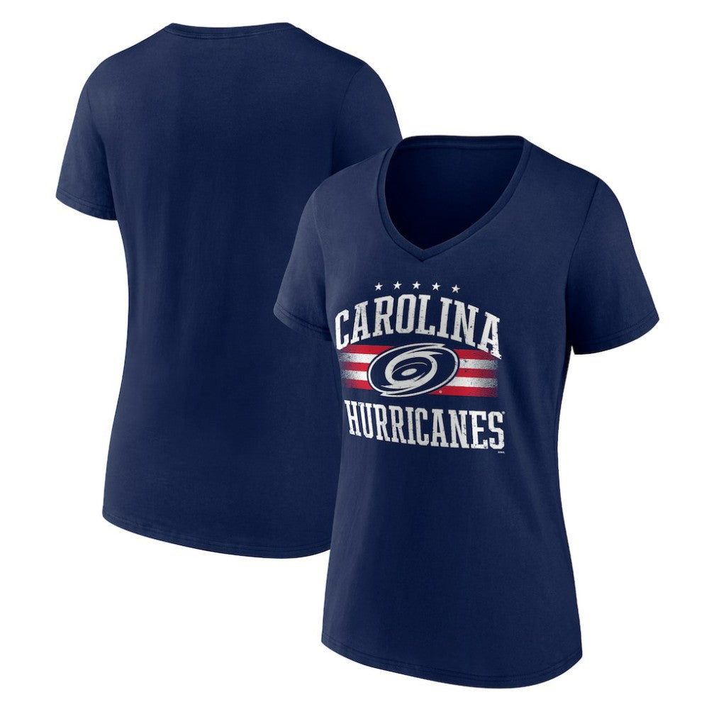 Carolina Hurricanes Women's Americana Team V-Neck T-Shirt Navy