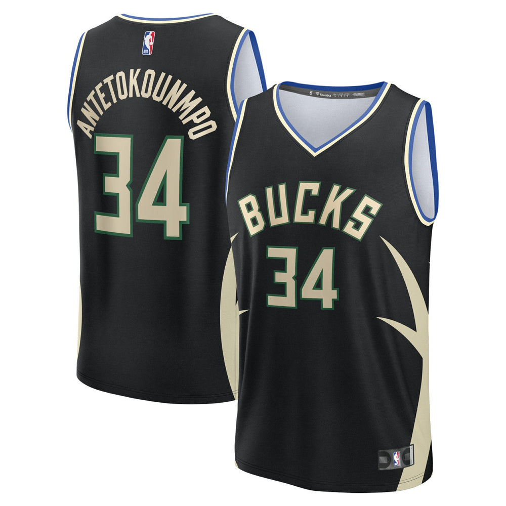 Giannis Antetokounmpo Milwaukee Bucks Fast Break Replica Player Jersey - Statement Edition - Black | Fanatics discount