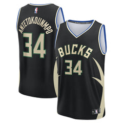 Giannis Antetokounmpo Milwaukee Bucks Fast Break Replica Player Jersey - Statement Edition - Black | Fanatics discount