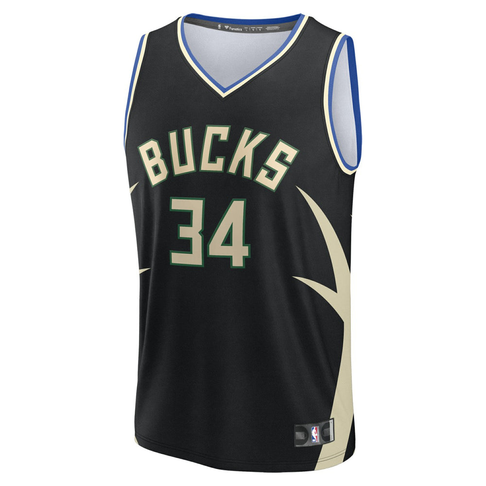 Giannis Antetokounmpo Milwaukee Bucks Fast Break Replica Player Jersey - Statement Edition - Black | Fanatics discount