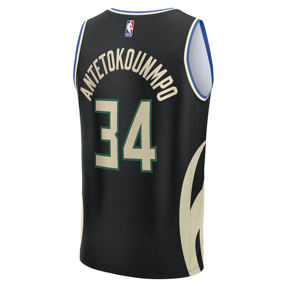 Giannis Antetokounmpo Milwaukee Bucks Youth Fast Break Replica Player Jersey - Statement Edition - Black | Fanatics for sale