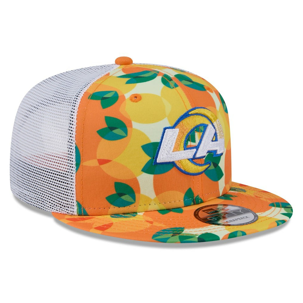 Los Angeles Rams New Era Citrus 9FIFTY Trucker Snapback Hat - Orange on sale