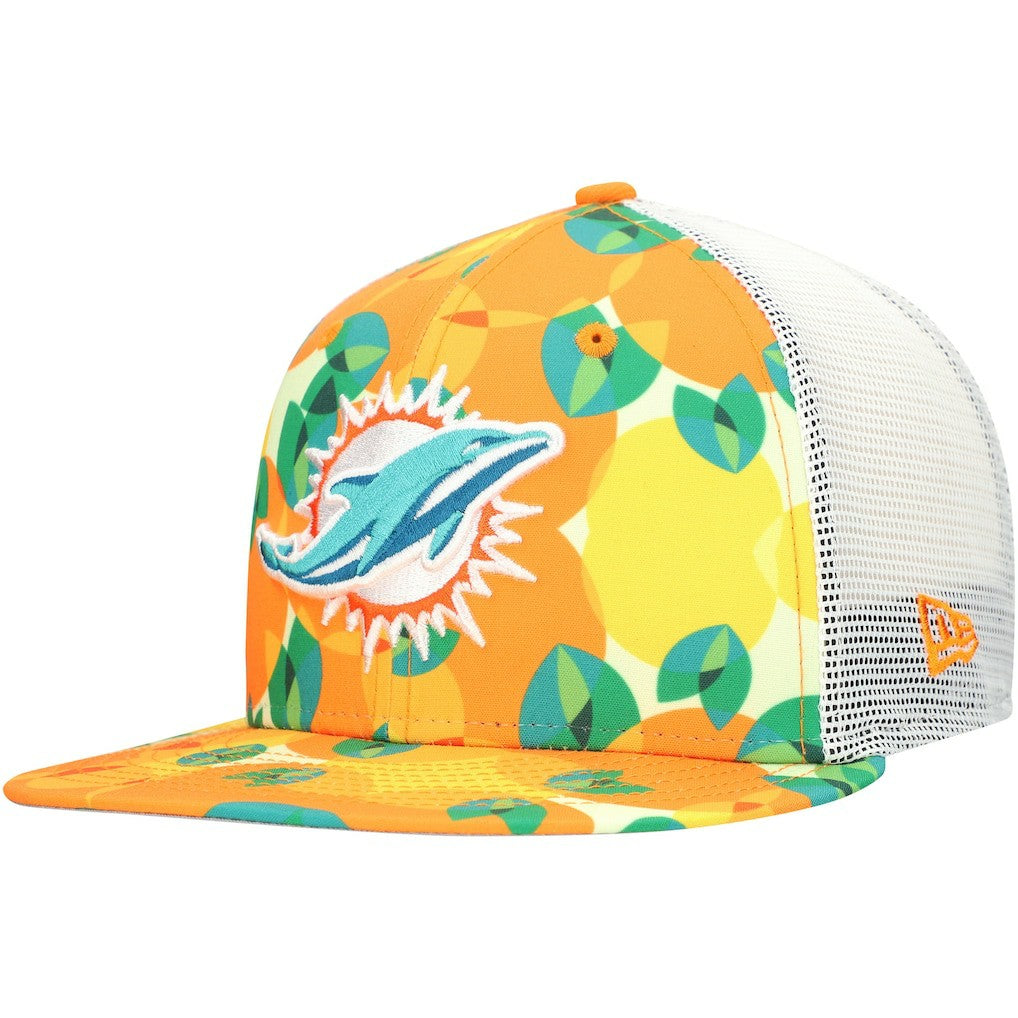 Miami Dolphins New Era Citrus 9FIFTY Trucker Snapback Hat - Orange discount