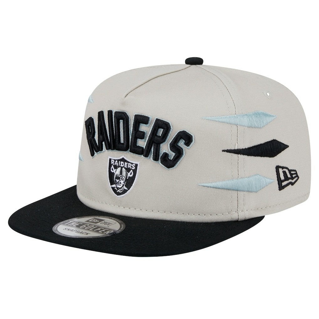 Las Vegas Raiders New Era Athletic Golfer Snapback Hat - Stone/Black for sale