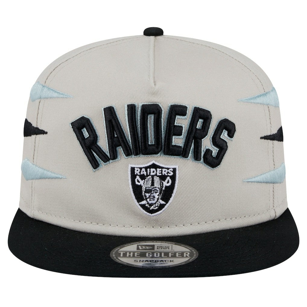 Las Vegas Raiders New Era Athletic Golfer Snapback Hat - Stone/Black for sale