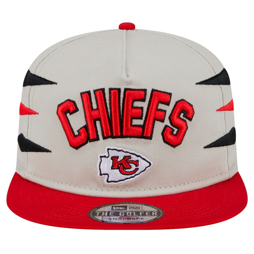 Kansas City Chiefs New Era Athletic Golfer Snapback Hat - Stone/Red online