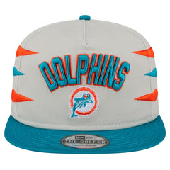 Miami Dolphins New Era Athletic Golfer Snapback Hat - Stone/Aqua on sale