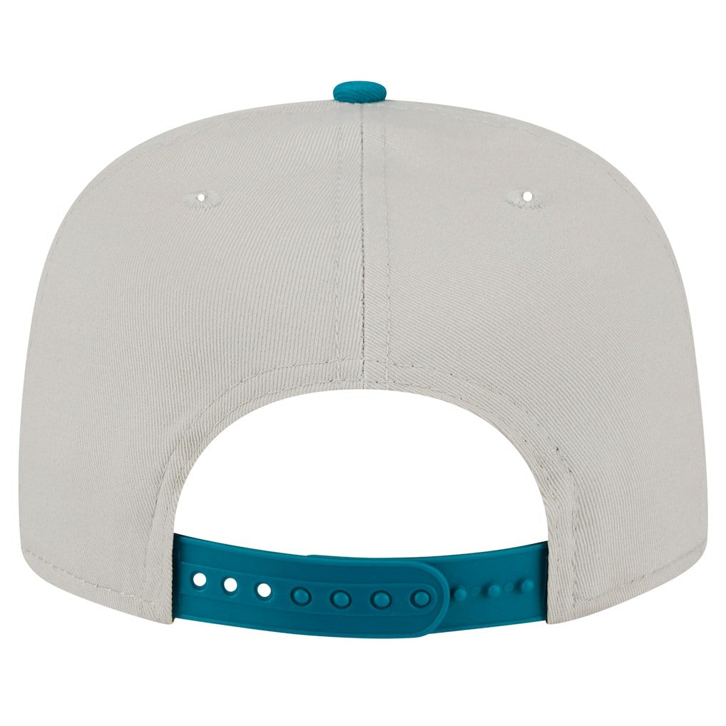 Miami Dolphins New Era Athletic Golfer Snapback Hat - Stone/Aqua on sale