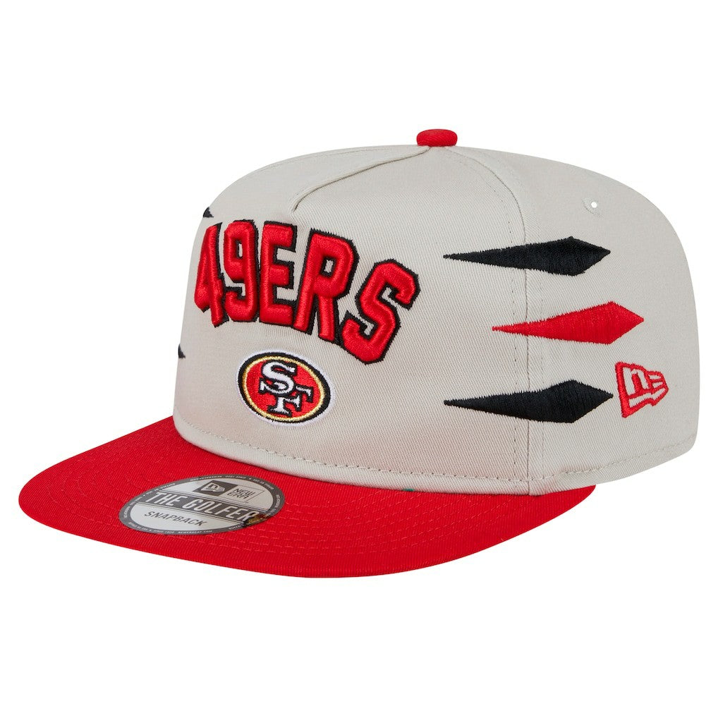San Francisco 49ers New Era Athletic Golfer Snapback Hat - Stone/Scarlet for sale