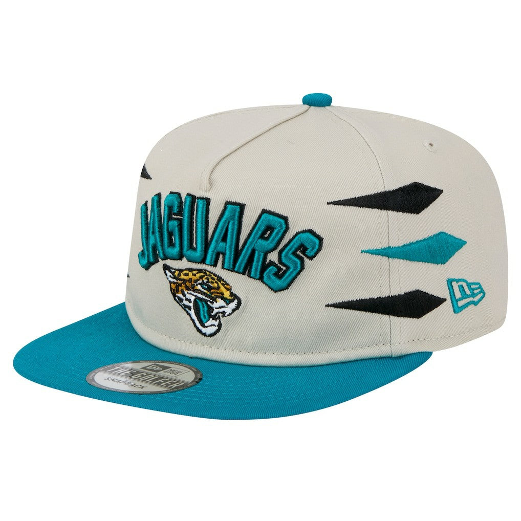 Jacksonville Jaguars New Era Athletic Golfer Snapback Hat - Stone/Teal outlet